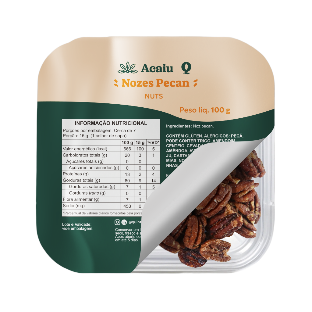 NOZES PECAN INTEIRAS 100G