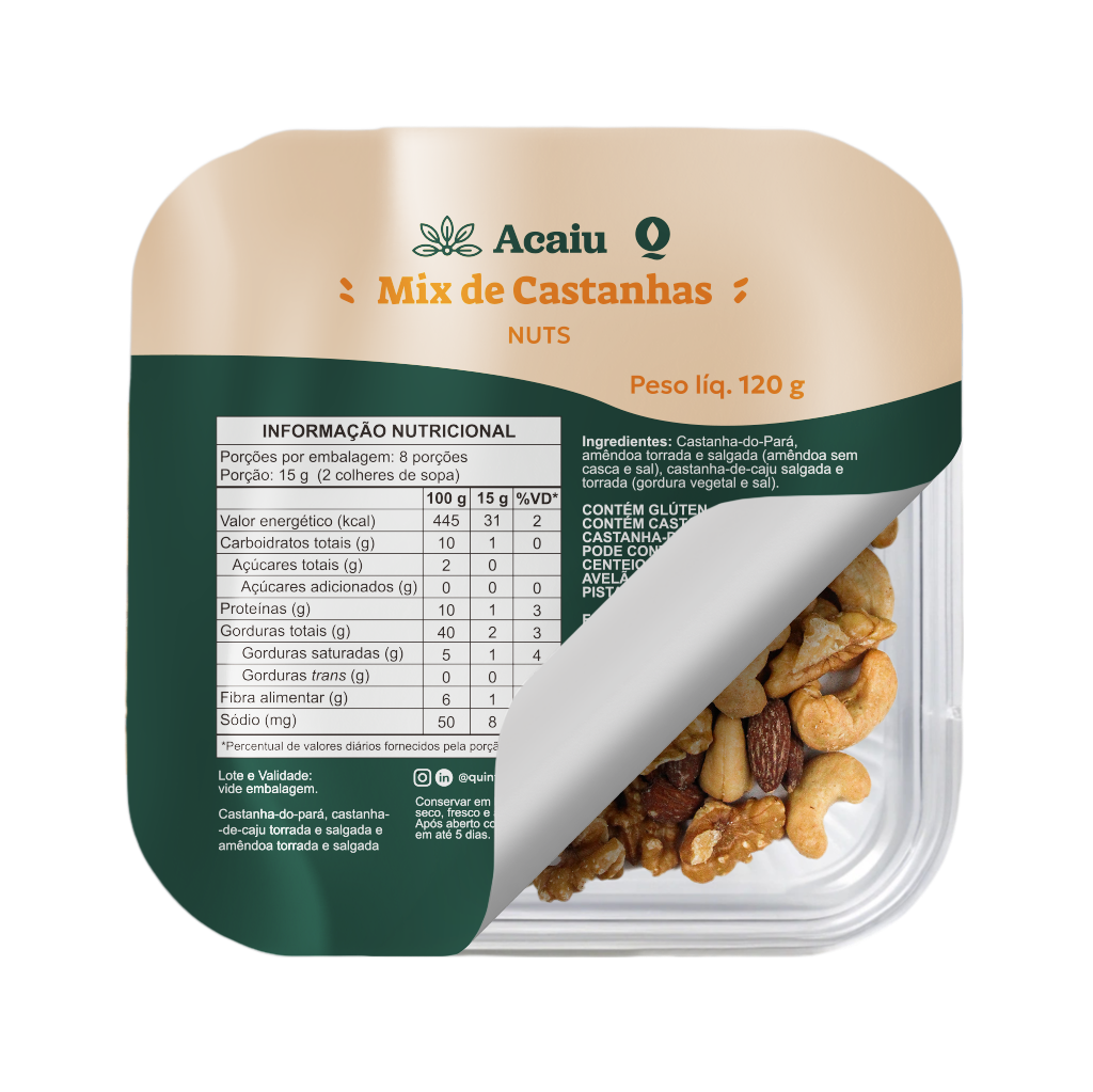 MIX DE CASTANHAS SELECIONADAS 120G