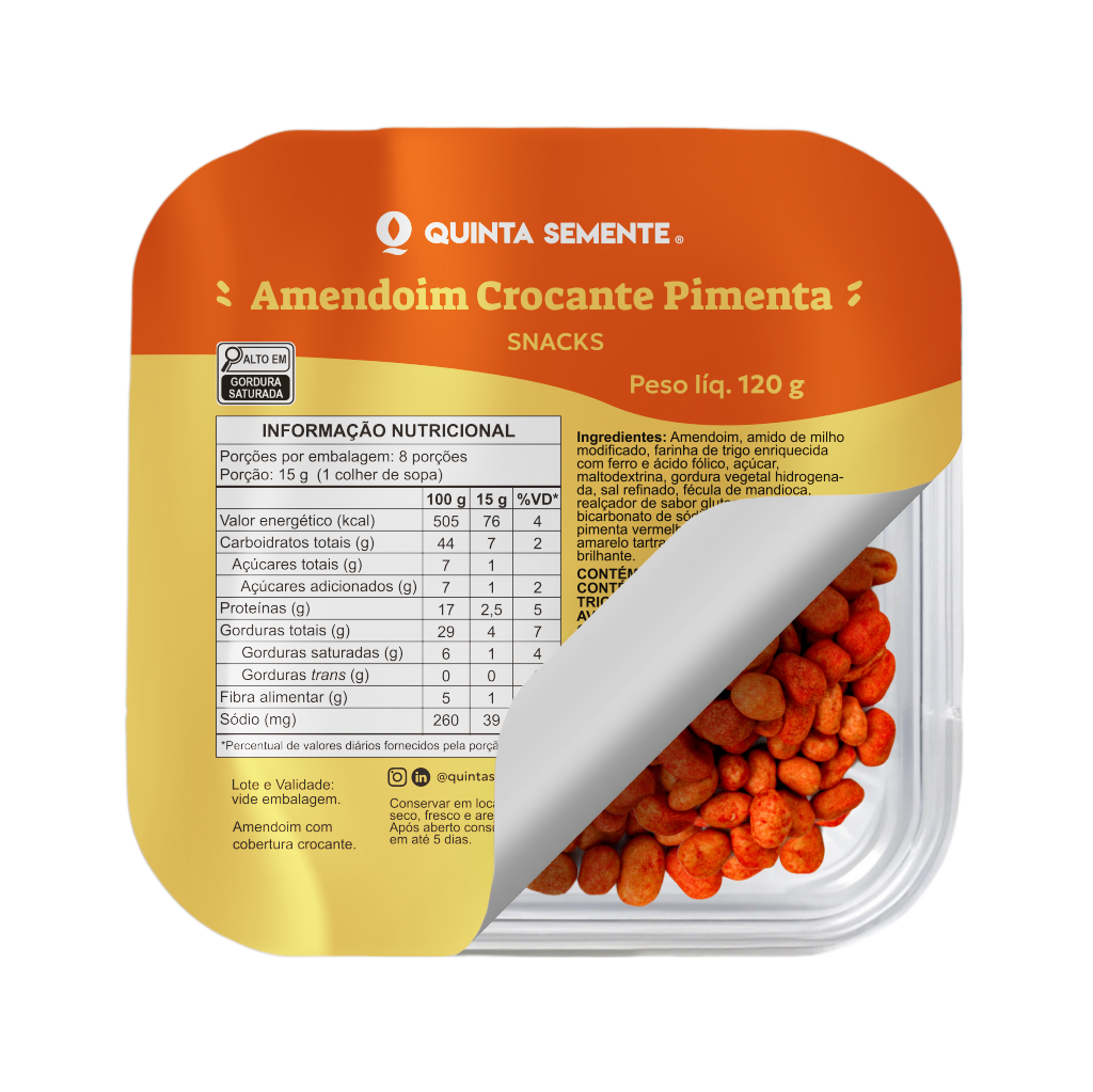 AMENDOIM CROCANTE SABOR PIMENTA 120G