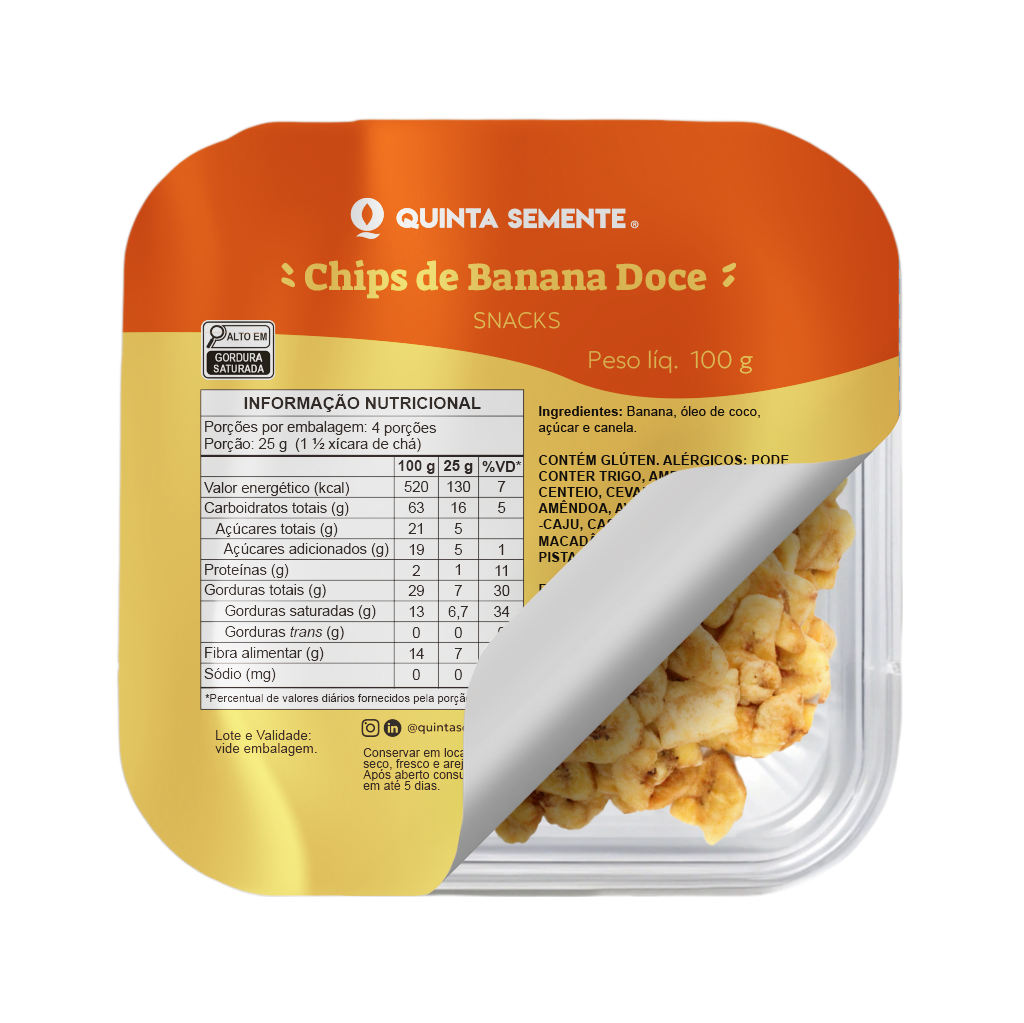 CHIPS DE BANANA DOCE 100G