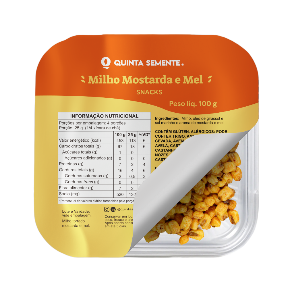 MILHO TORRADO MOSTARDA E MEL 100G
