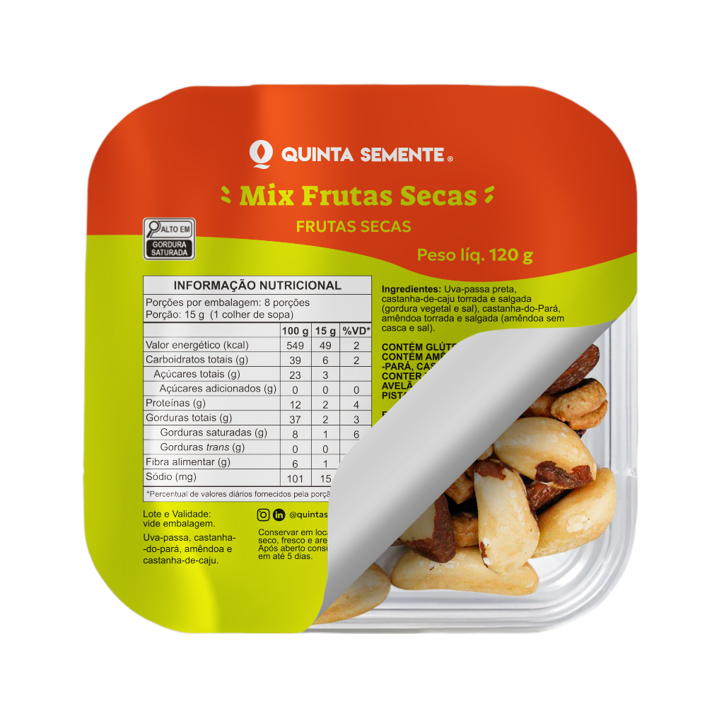 MIX DE FRUTAS SECAS SELECIONADAS 120G