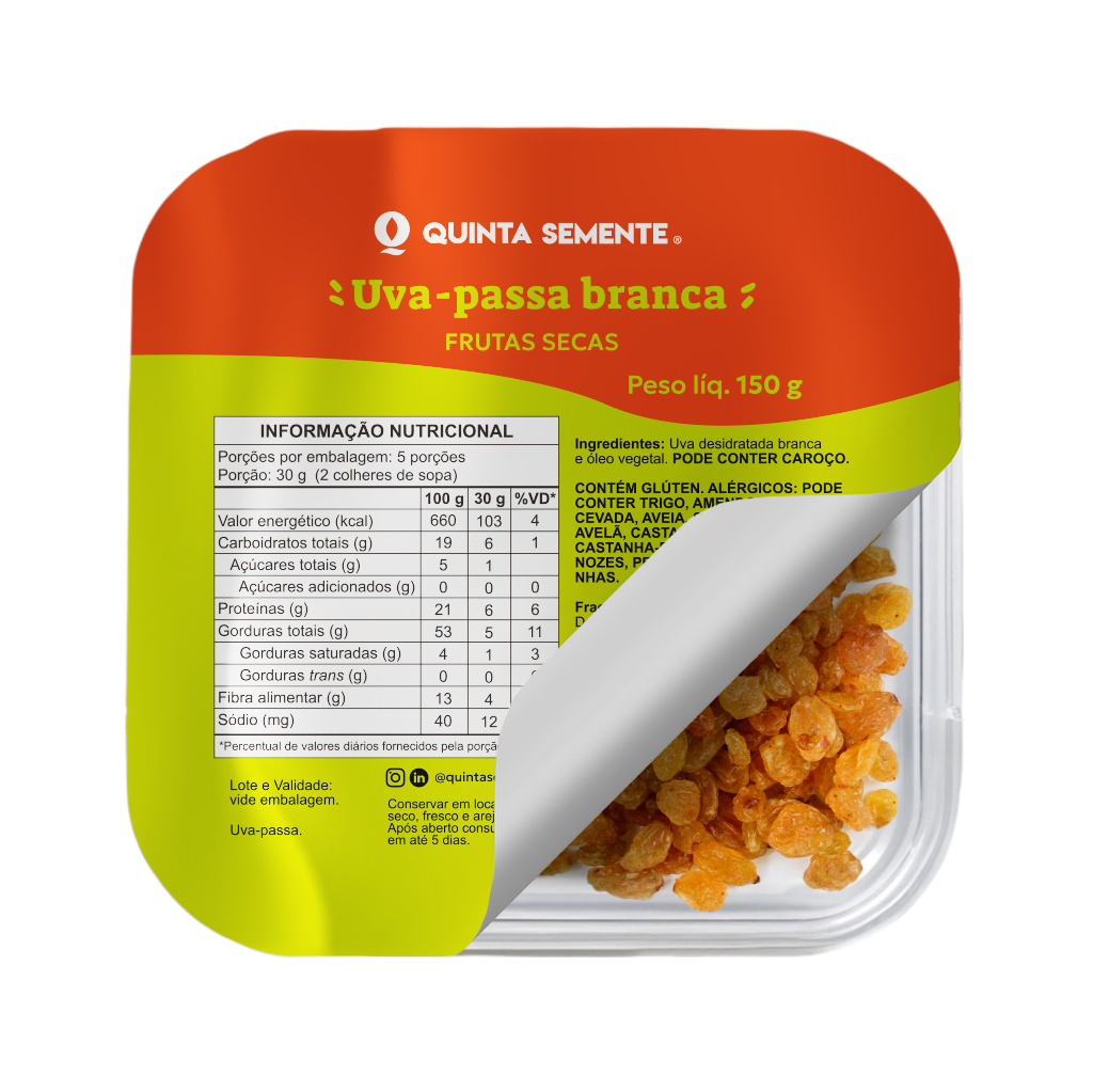 UVA PASSA BRANCA SEM SEMENTES 150G