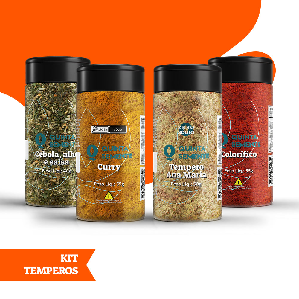 TEMPEROS: CURRY, CEB ALHO SALSA, ANA MARIA ZERO E COLORÍFICO