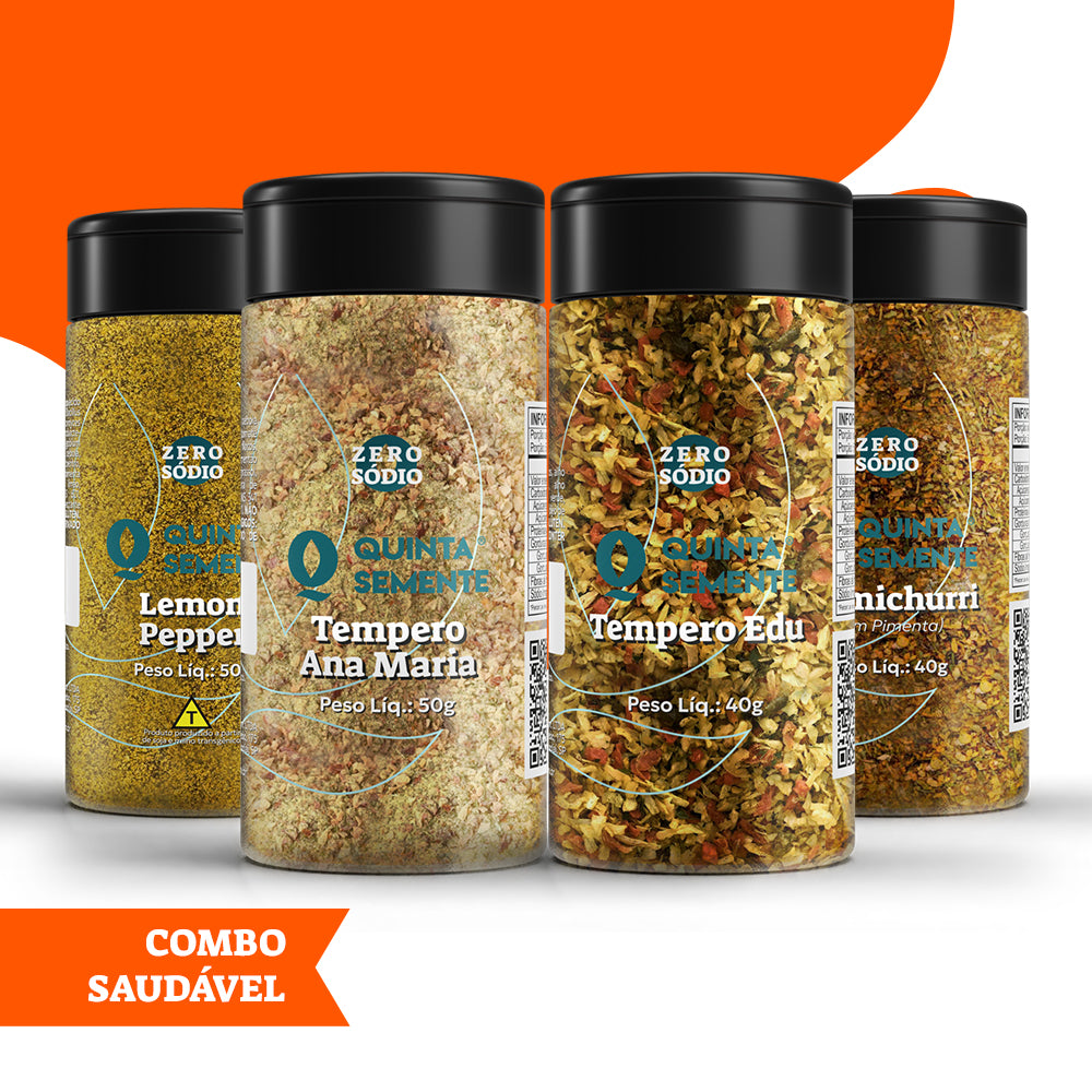 COMBO SAUDÁVEL: CHIMICHURRI, LEMON PEPPER, EDU E ANA MARIA