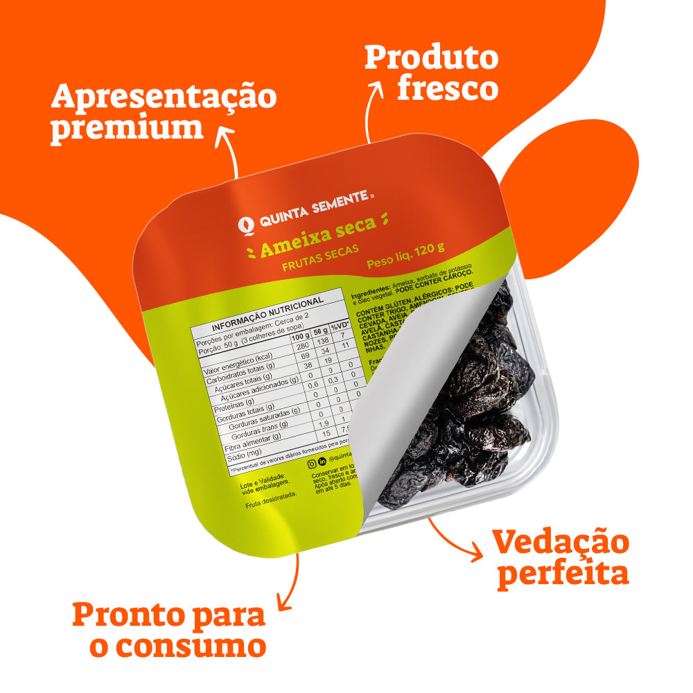 AMEIXA SECA SEM CAROÇO E SEM AÇÚCAR 120G