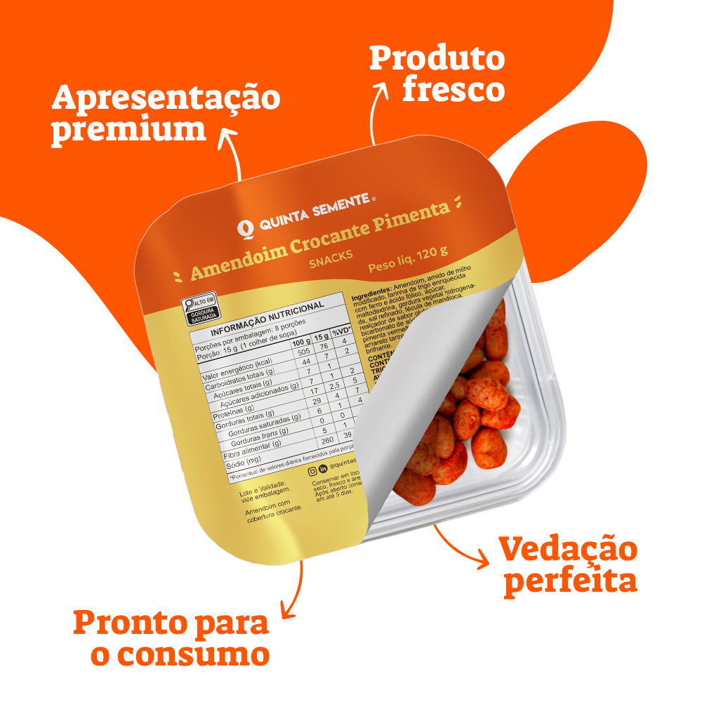 AMENDOIM CROCANTE SABOR PIMENTA 120G