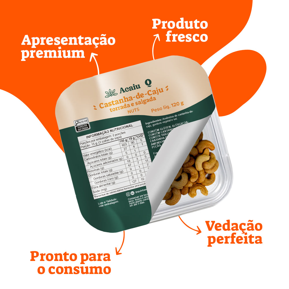 CASTANHA DE CAJU TORRADA E SALGADA 120G