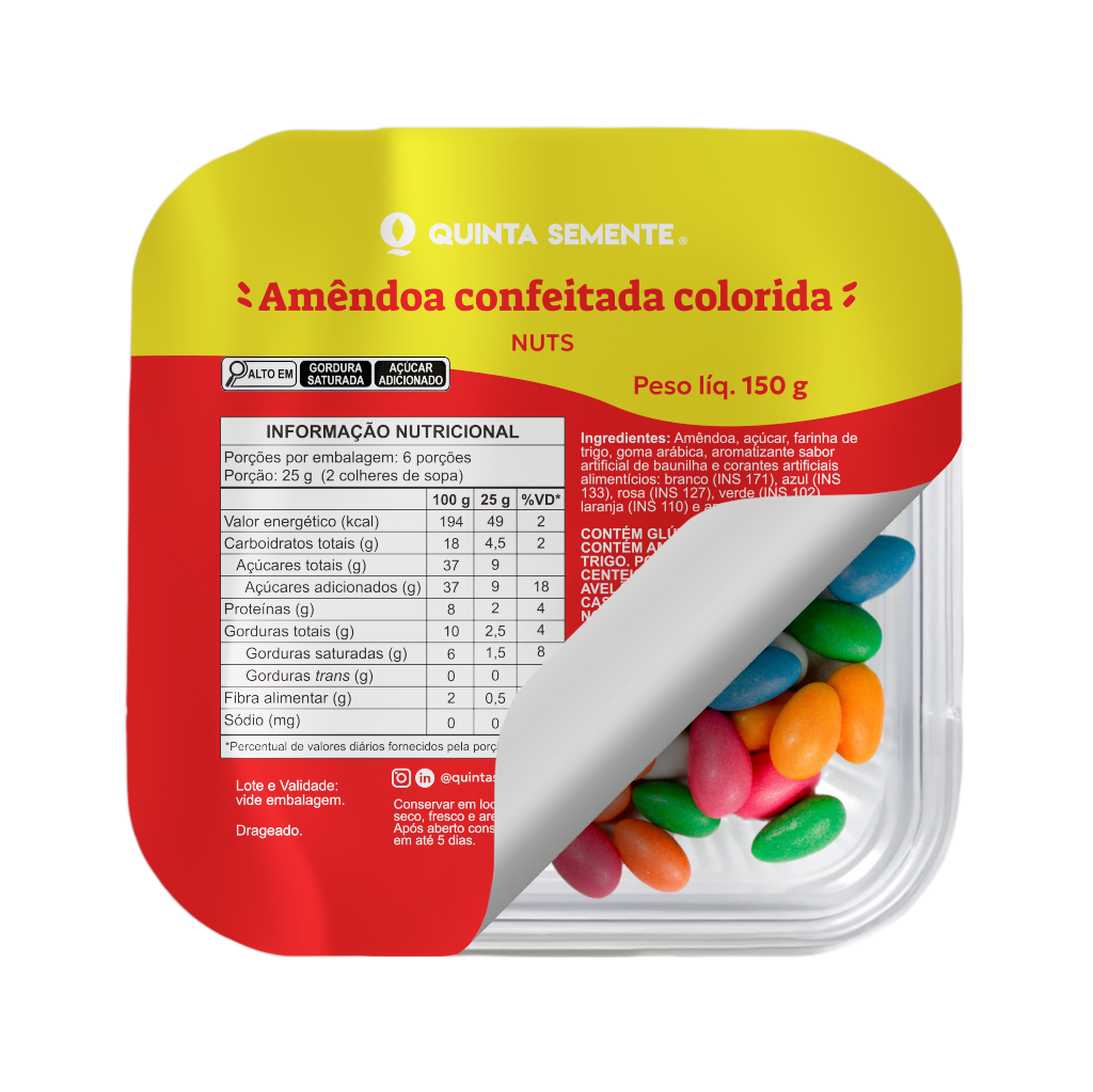 AMÊNDOA CONFEITADA COLORIDA 150G