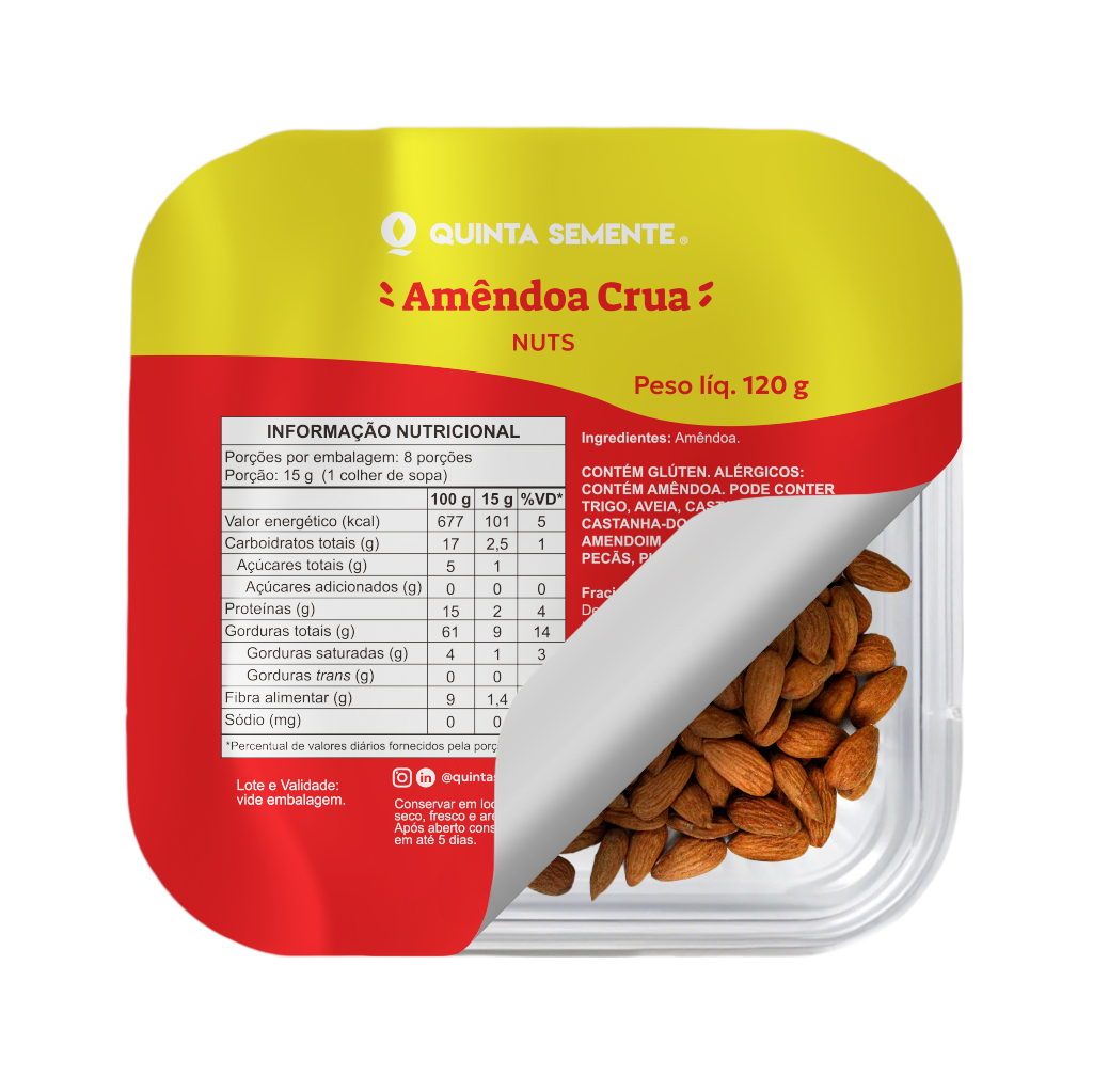 AMÊNDOA CRUA NATURAL 120G